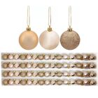 Kit 60 Bolas Natal Mista Glitter, Fosca, Lisa Champagne 3cm -