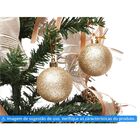 Kit 60 Bolas Natal Mista Glitter, Fosca, Lisa Champagne 3cm -