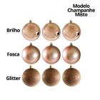 Kit 60 Bolas Natal Mista Glitter, Fosca, Lisa Champagne 3cm -