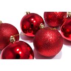 Kit 60 Bolas Vermelhas Enfeite Natalino Árvore Natal 60mm