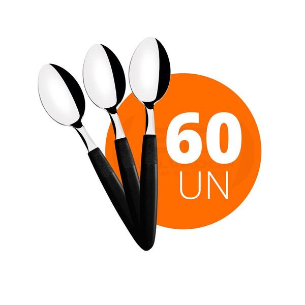 Kit - 60 Colheres De Sobremesa Ipanema Com Lâmina Em Aço Inox