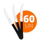 Kit - 60 Facas Para Churrasco Leme Com Lâmina Em Aço Inox 4 P