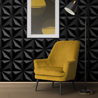 Kit 60 Placas 3d Pvc Preto Decoração Revestimento Premium De