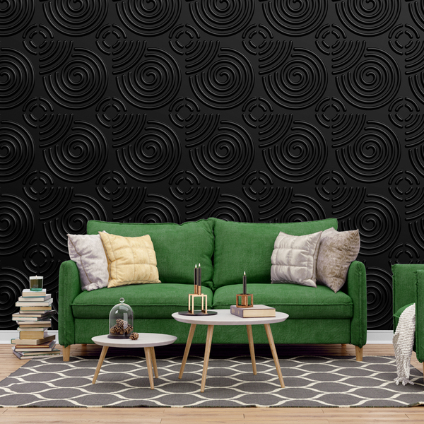 Kit 60 Placas 3d Pvc Preto Decoração Revestimento Premium De