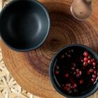 Kit 60 Ramekins 50ml Cerâmica Molheira Orgânico Preto Matte P