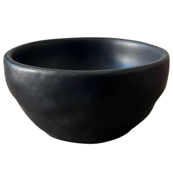 Kit 60 Ramekins 50ml Cerâmica Molheira Orgânico Preto Matte P