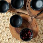 Kit 60 Ramekins 50ml Cerâmica Molheira Orgânico Preto Matte P