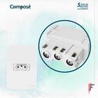 Kit 60 Tomadas 10a Placa E Suporte 4x2 Branca Compose Weg