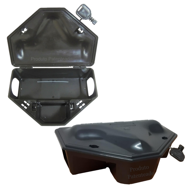 Kit 61 Freerat Porta Iscas Ratos Chave 2 Travas Resistente