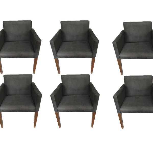 Kit 6  Poltrona , Escritório Sala De Recepção Verona Suede  C