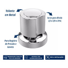 Kit 6 Acabamento De Registro C40 Metal Cromado Base Padrão De