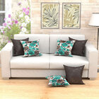 Kit 6 Almofadas Decorativas Para Sala Floral Verde Esmeralda