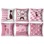 Kit 6 Almofadas Sala Quarto 40cm X 40cm Gatos