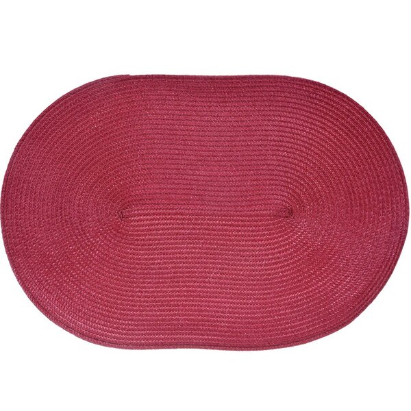 Kit 6 Americano Requinte Liso Para Mesa Oval 30x45cm Bordô