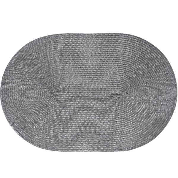 Kit 6 Americano Requinte Liso Para Mesa Oval 30x45cm Chumbo