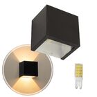 KIT 6 Arandela 2 Fachos Slim Marrom + LED G9 5w 3000K Bivolt