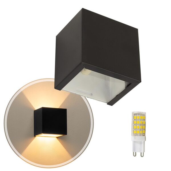 KIT 6 Arandela 2 Fachos Slim Marrom + LED G9 5w 3000K Bivolt