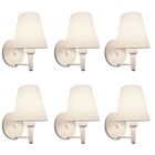 Kit/6 Arandela Cone Md-2004 Base Branco Cúpula Em Tecido 14/1