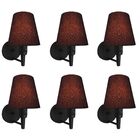 Kit/6 Arandela Cone Md-2013 Preto C/ Inter Liga E Desl Cúpula