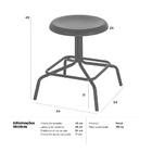 Kit 6 Bancos Baixos Cozinha Industrial Loft Aço Giratório 45