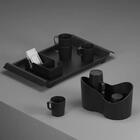 Kit 6 Bandejas De Servir Com Alças 34x19cm Plástica Pretas Ca