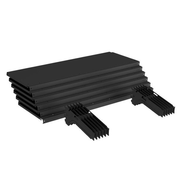 Kit 6 Bandejas Gondola Fit 40 Preto 6x 30x90 Sp Etiqueta