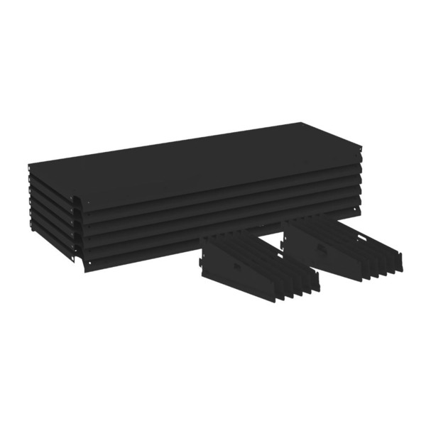 Kit 6 Bandejas Gondola Flex 60 Preto 6x 35x92 Sp Etiqueta