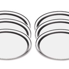 Kit 6 Bandejas Redondas Estilo Garçom Ø35cm Aço Inox Forma
