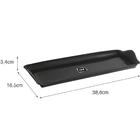 Kit 6 Bandejas Slim 38x16cm Pretas Uz Retangular Fast Food Pl