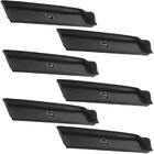 Kit 6 Bandejas Slim 38x16cm Pretas Uz Retangular Fast Food Pl