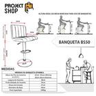 Kit 6 Banqueta Giratória Alta Gomo Estofada Marrom