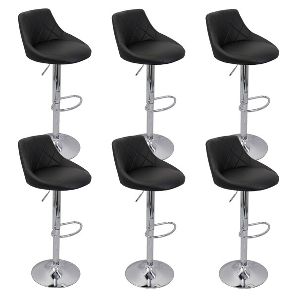 Kit 6 Banqueta Milano Carmel Estofada Giratória C/ Regulagem