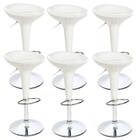 Kit 6 Banquetas  Brancas Tulipa Lotus Em Abs Com Base Giratór