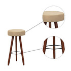 Kit 6 Banquetas Alex Suede Bege Pés Palito Bnn Decor