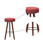 Kit 6 Banquetas Alex Suede Rose Pés Palito Bnn Decor