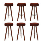 Kit 6 Banquetas Alex Suede Telha Pés Palito Bnn Decor