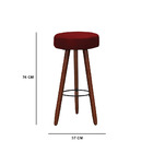 Kit 6 Banquetas Alex Suede Vermelho Pés Palito Bnn Decor