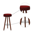 Kit 6 Banquetas Alex Suede Vermelho Pés Palito Bnn Decor