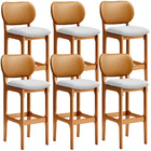 Kit 6 Banquetas Alta Bar Cozinha Jantar Betta L02 Imbuia Cour