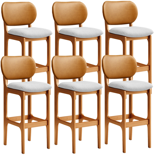 Kit 6 Banquetas Alta Bar Cozinha Jantar Betta L02 Imbuia Cour