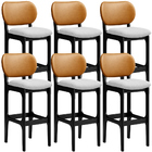 Kit 6 Banquetas Alta Bar Cozinha Jantar Betta L02 Preto Courí