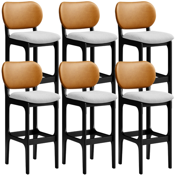 Kit 6 Banquetas Alta Bar Cozinha Jantar Betta L02 Preto Courí