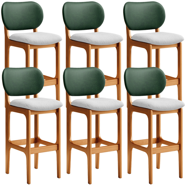 Kit 6 Banquetas Alta Bar Cozinha Sala Jantar Betta L02 Imbuia