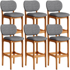 Kit 6 Banquetas Alta Bar Cozinha Sala Jantar Fixa Betta L02 I