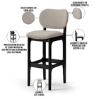 Kit 6 Banquetas Alta Bar Cozinha Sala Jantar Fixa Betta L02 P