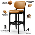 Kit 6 Banquetas Alta Bar Cozinha Sala Jantar Fixa Betta L02 P