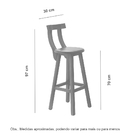 Kit 6 Banquetas Alta Com Encosto Madeira Maciça - Imbuia