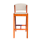 Kit 6 Banquetas Alta De Madeira Com Encosto Tecido Sintético