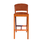 Kit 6 Banquetas Alta De Madeira Com Encosto Tecido Sintético