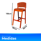 Kit 6 Banquetas Alta De Madeira Com Encosto Tecido Sintético